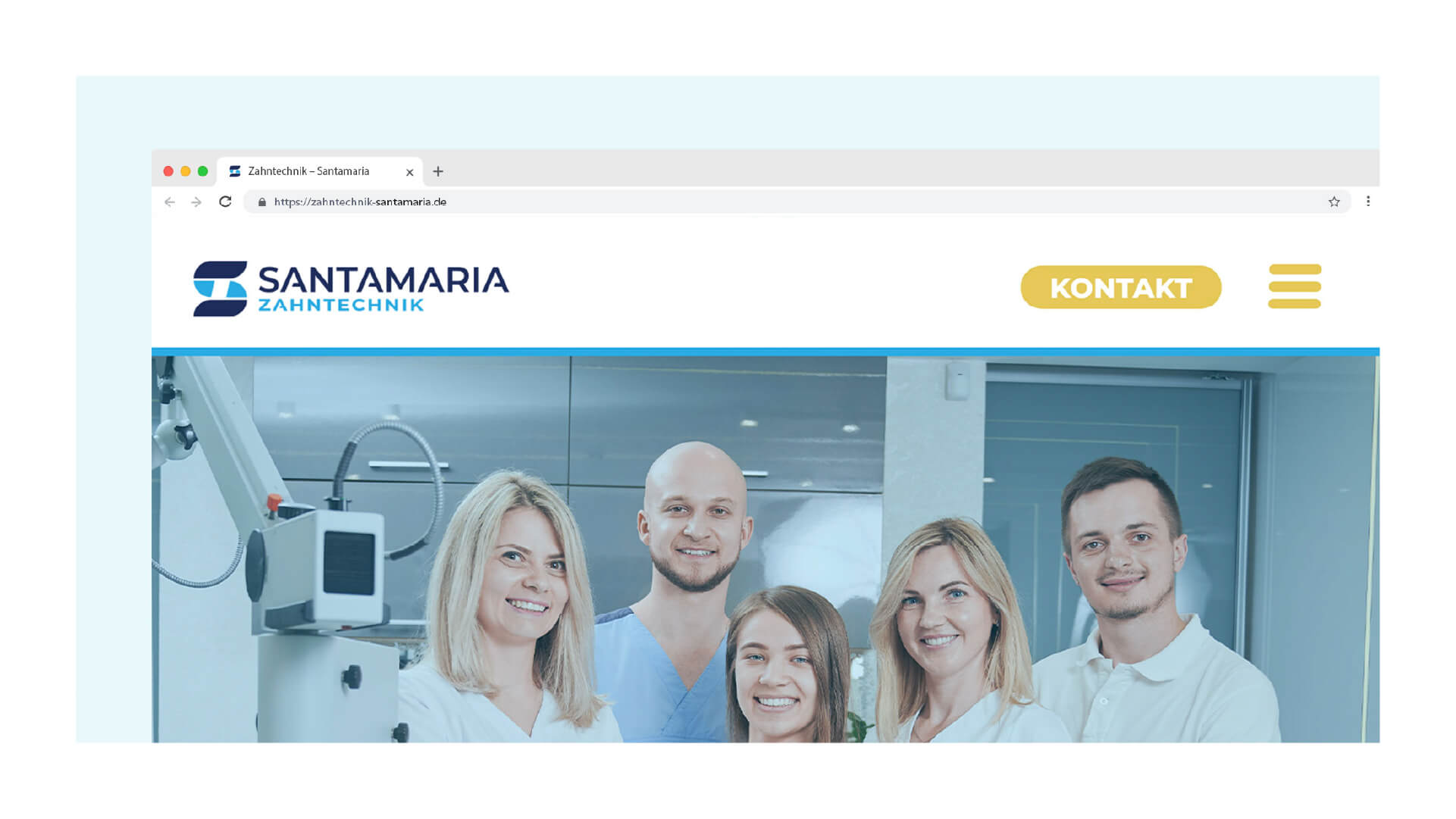 Favicon und Website-Header von Santamaria Zahntechnik