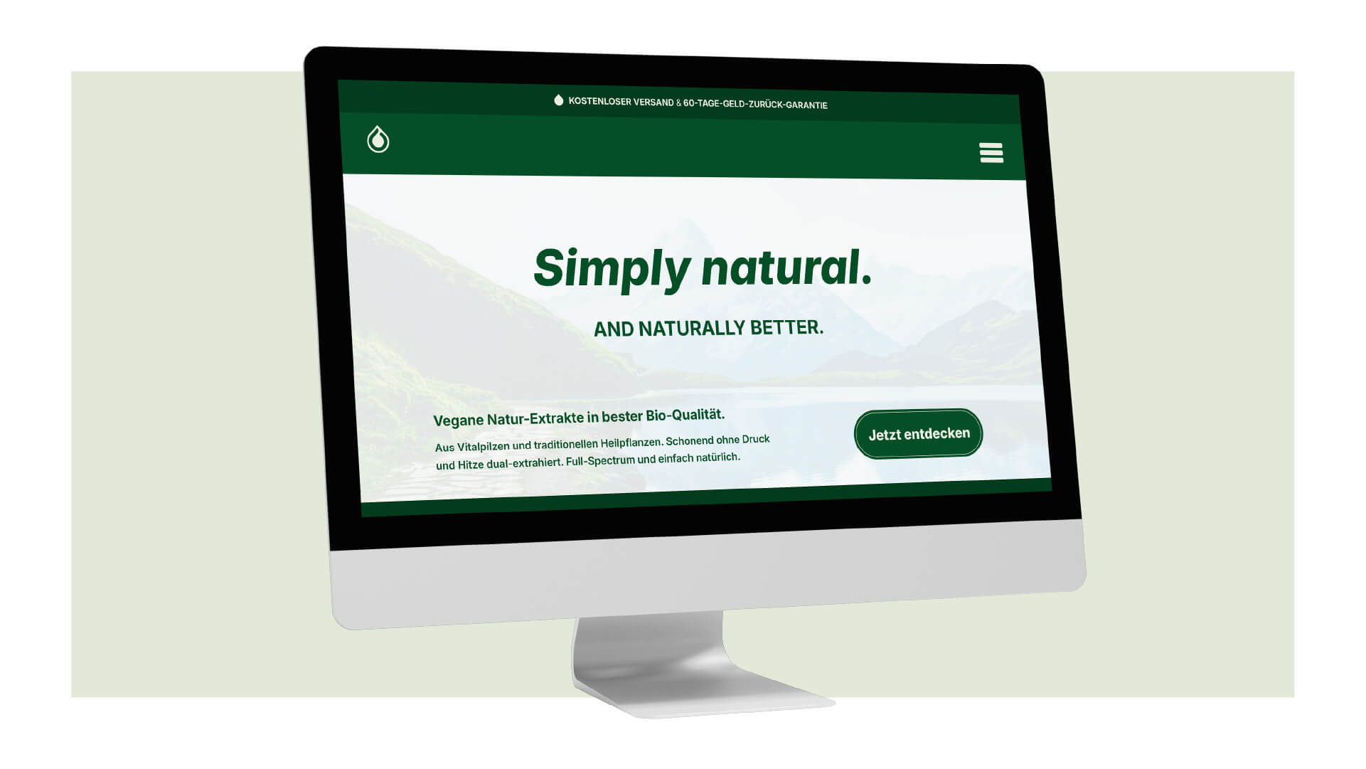 Ansicht des Website-Header von Naturetec auf einem Desktop