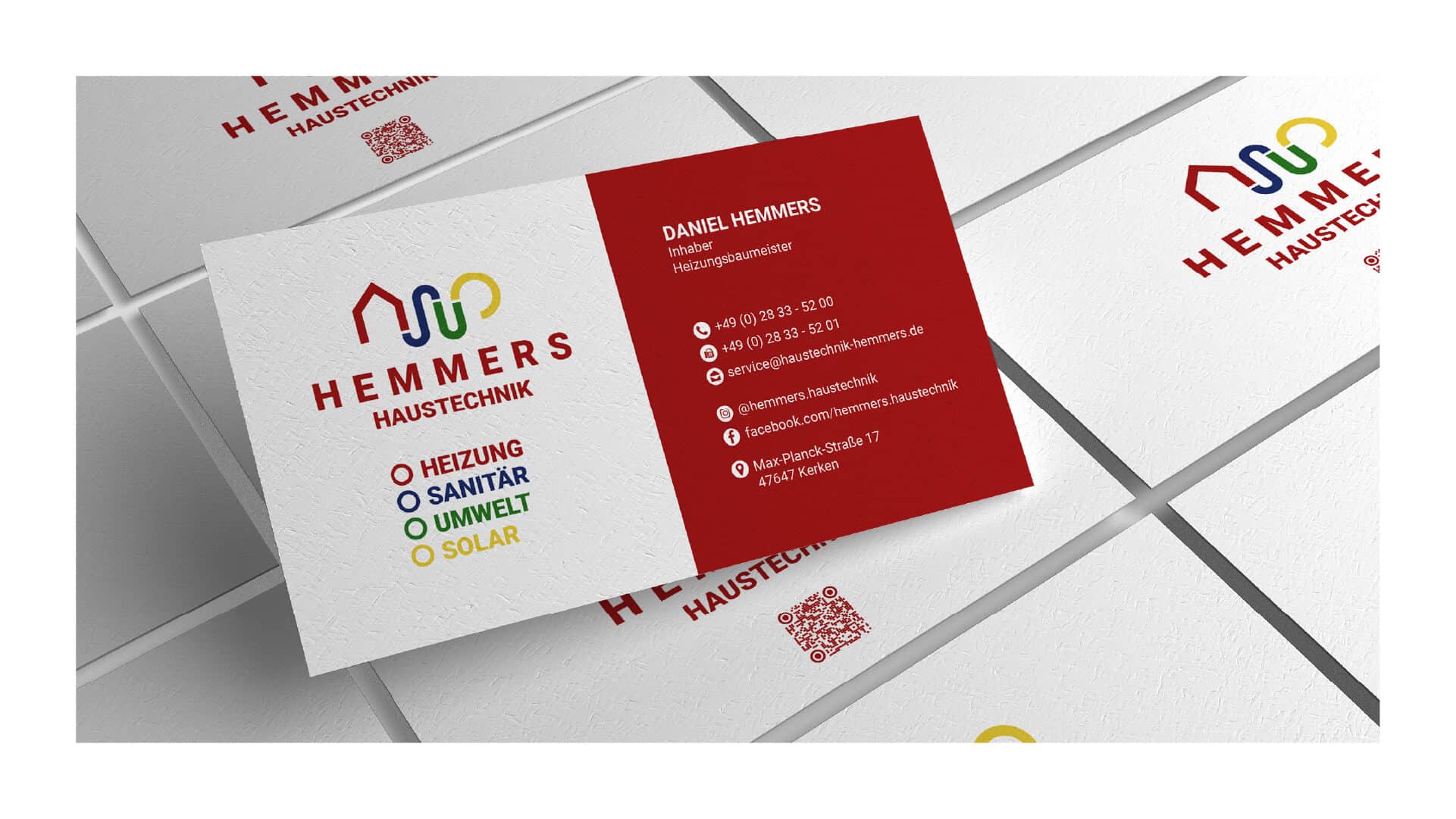Visitenkarten im Corporate Design von Hemmers Haustechnik