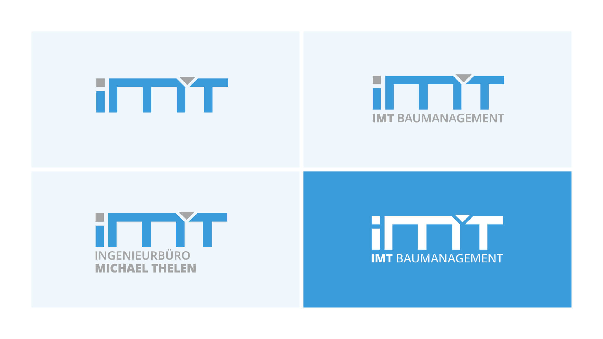 Abbildung der Logo-Varianten von IMT Baumanagement – Ingenieurbüro Michael Thelen