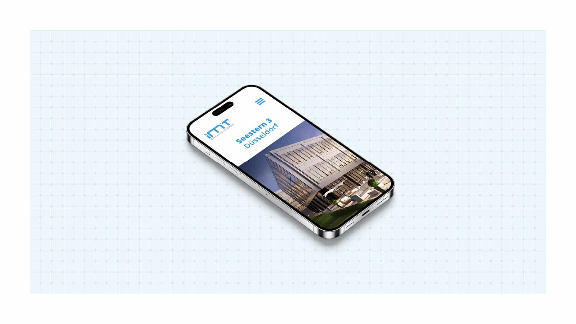 Ansicht des Website-Header von IMT Baumanagement – Ingenieurbüro Michael Thelen auf einem Smartphone