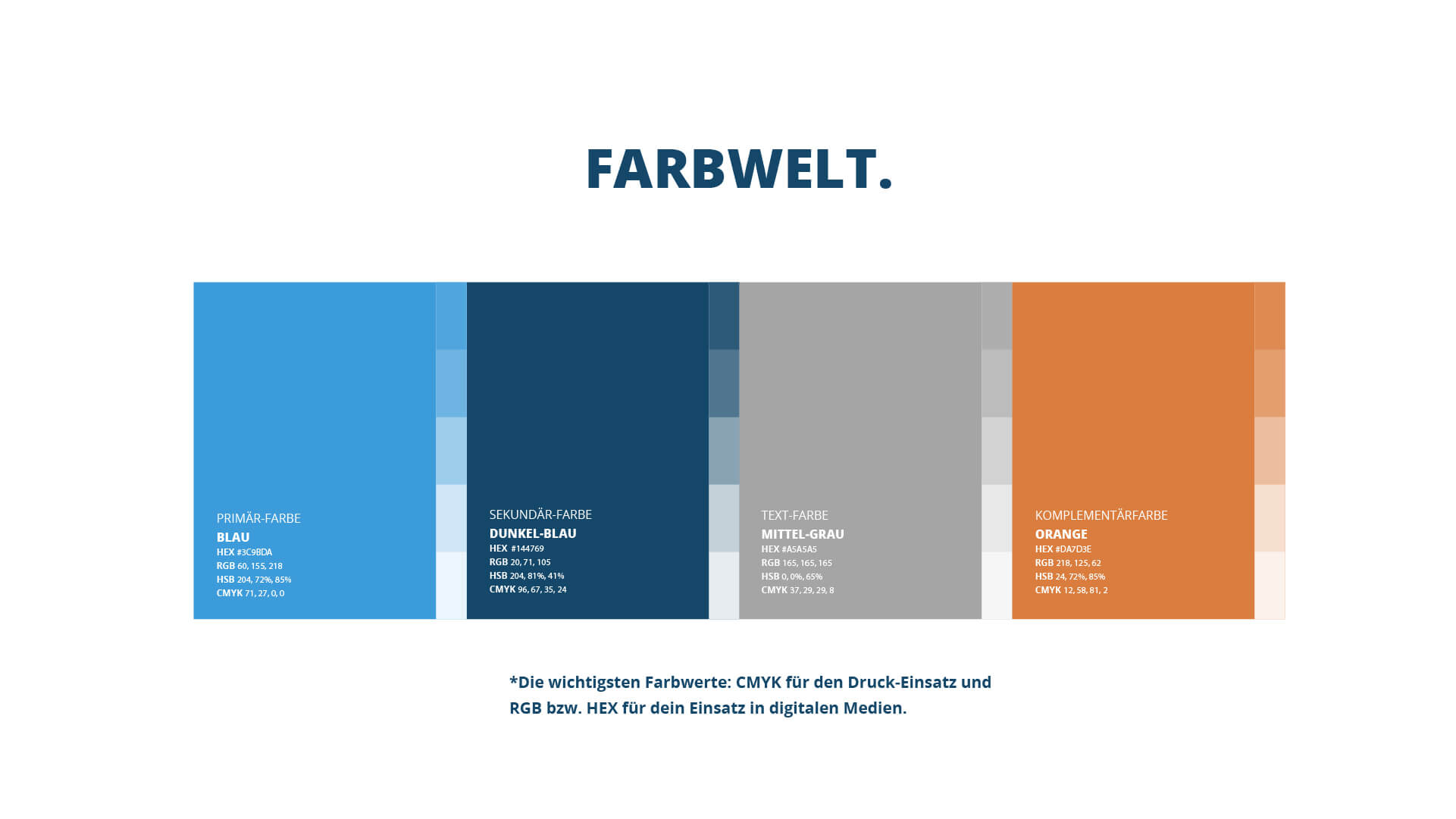 Farbpalette des Corporate Designs von IMT Baumanagement – Ingenieurbüro Michael Thelen