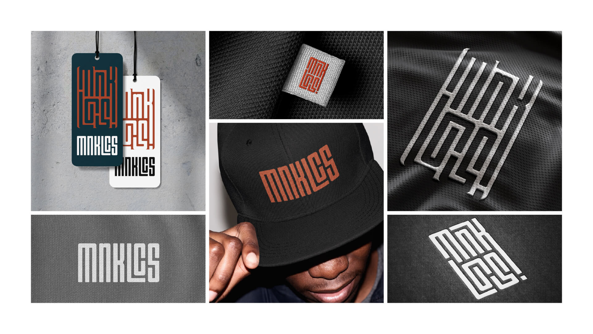 Logo-Varianten von MONKILICIOUS als Stick, und Print auf diversen Materialen präsentiert