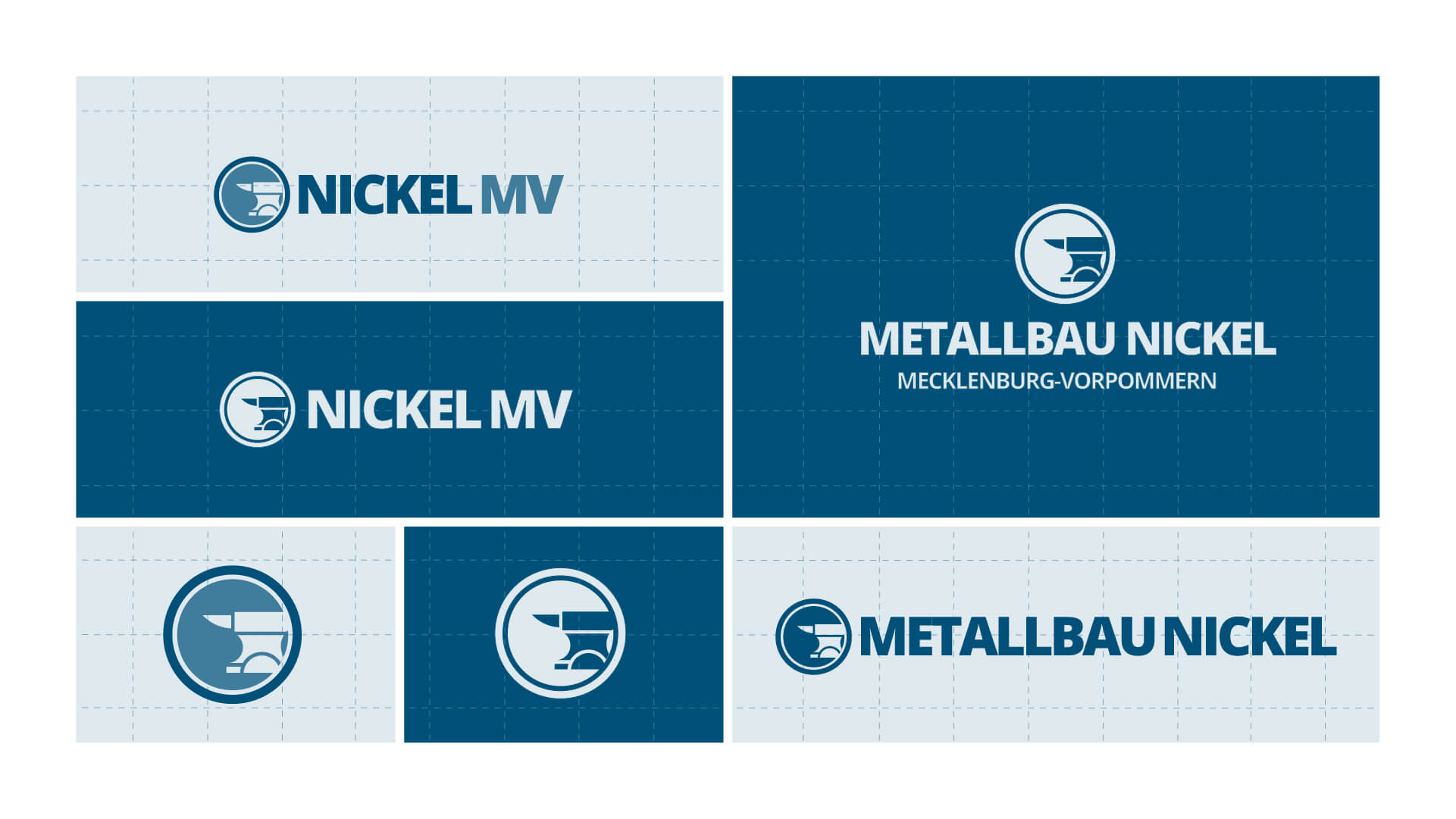 Abbildung der Logo-Varianten von Metallbau Nickel