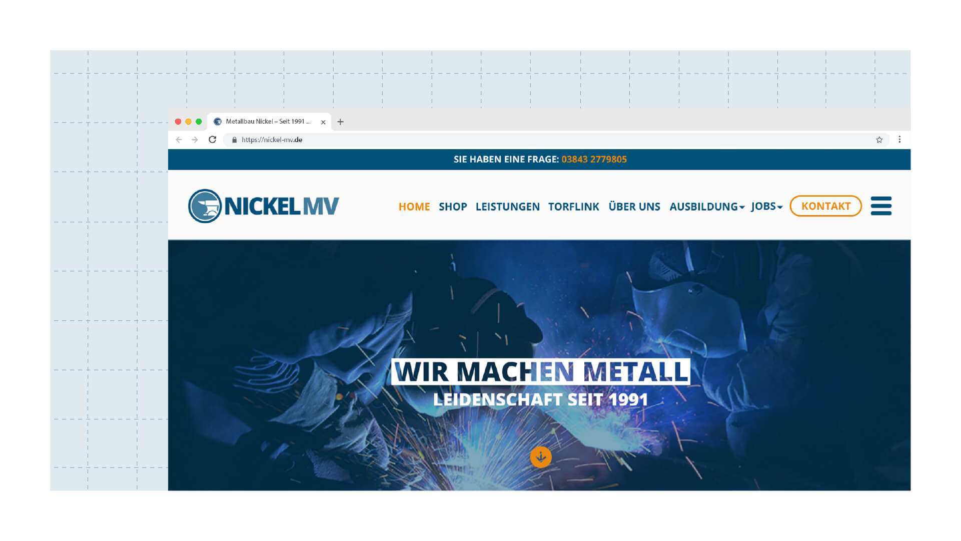 Favicon und Website-Header von Metallbau Nickel