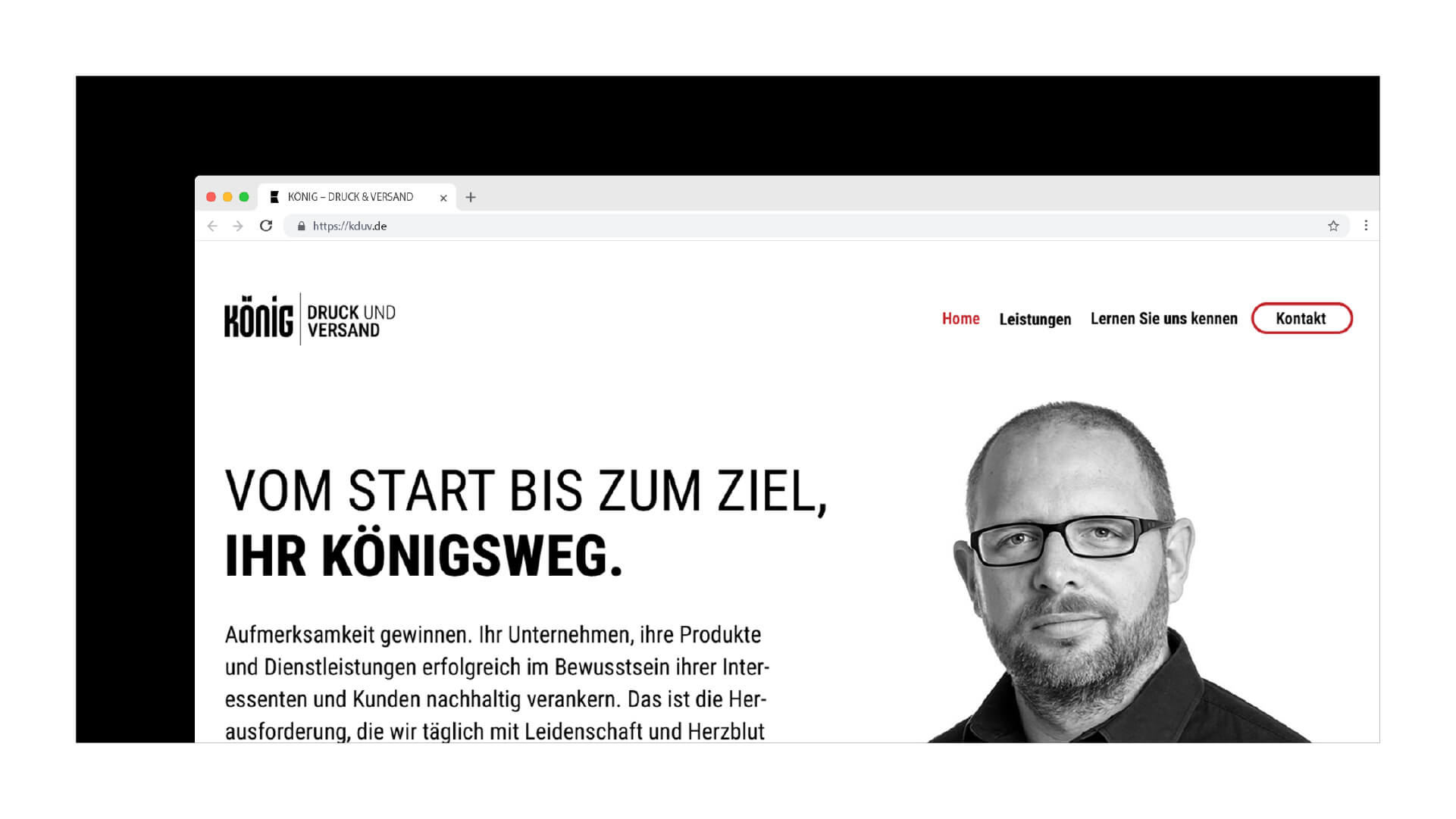 Favicon und Website-Header von König Druck & Versand