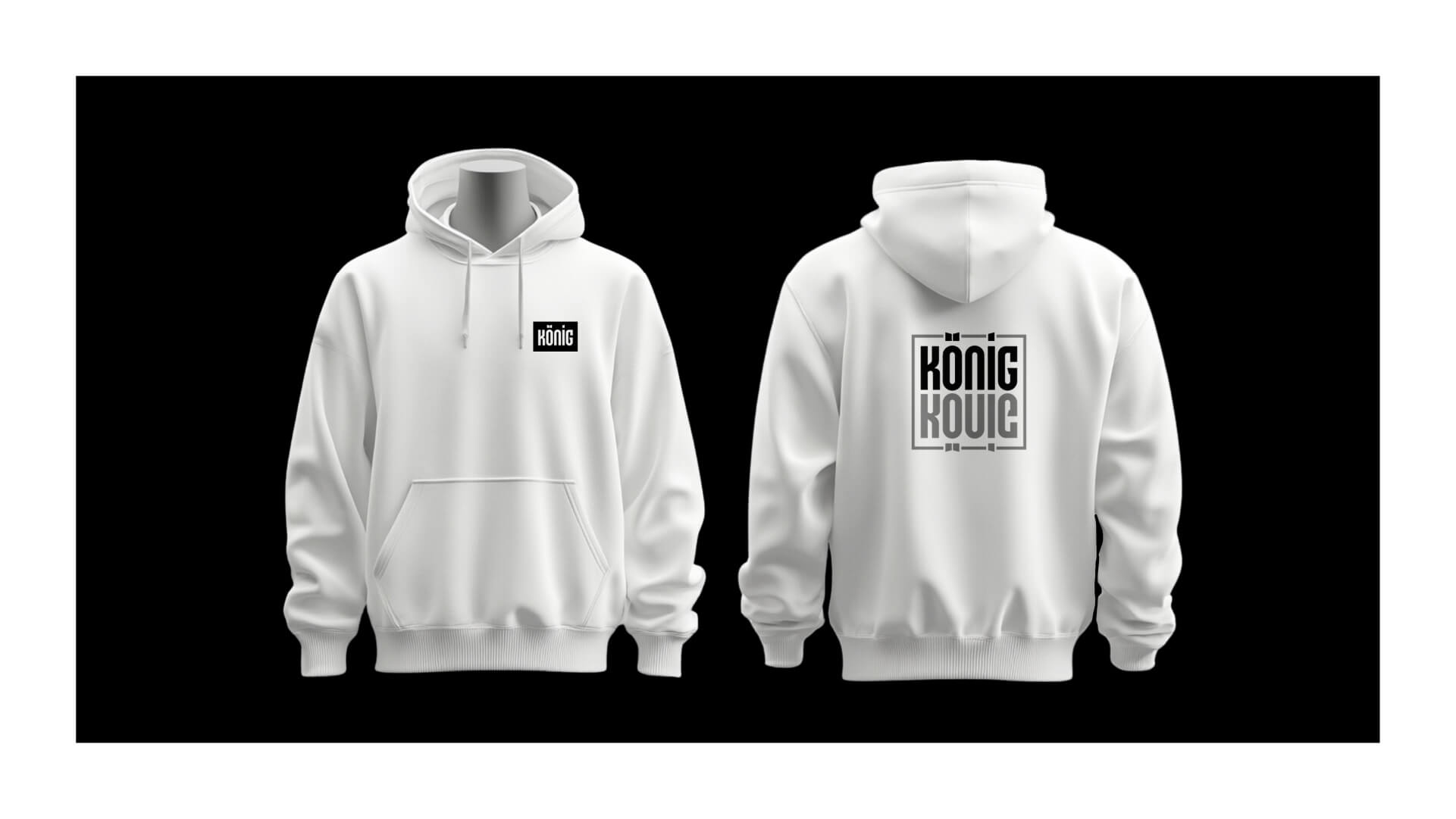 Logo und Badge von ... auf einem Hoodie