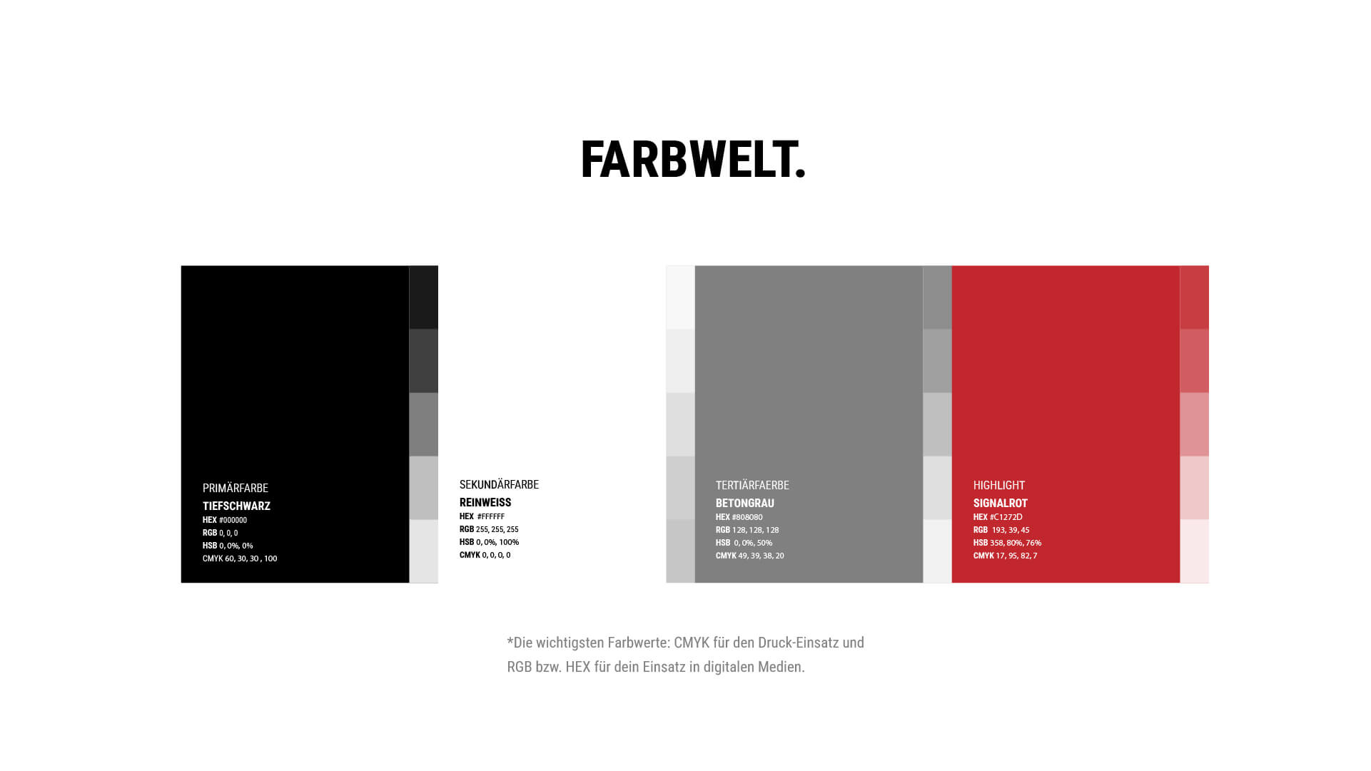 Farbpalette des Corporate Designs von König Druck & Versand