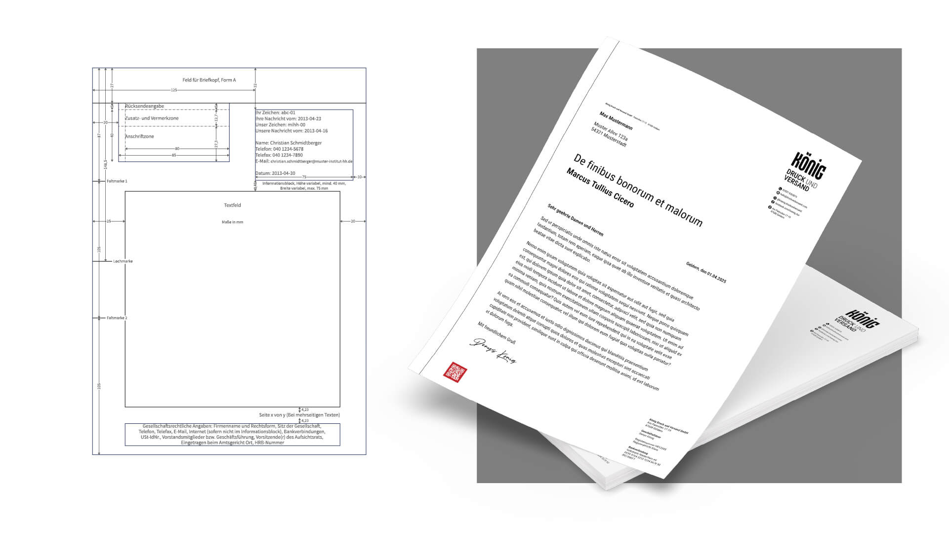Geschäftspapier im Corporate Design von König Druck & Versand