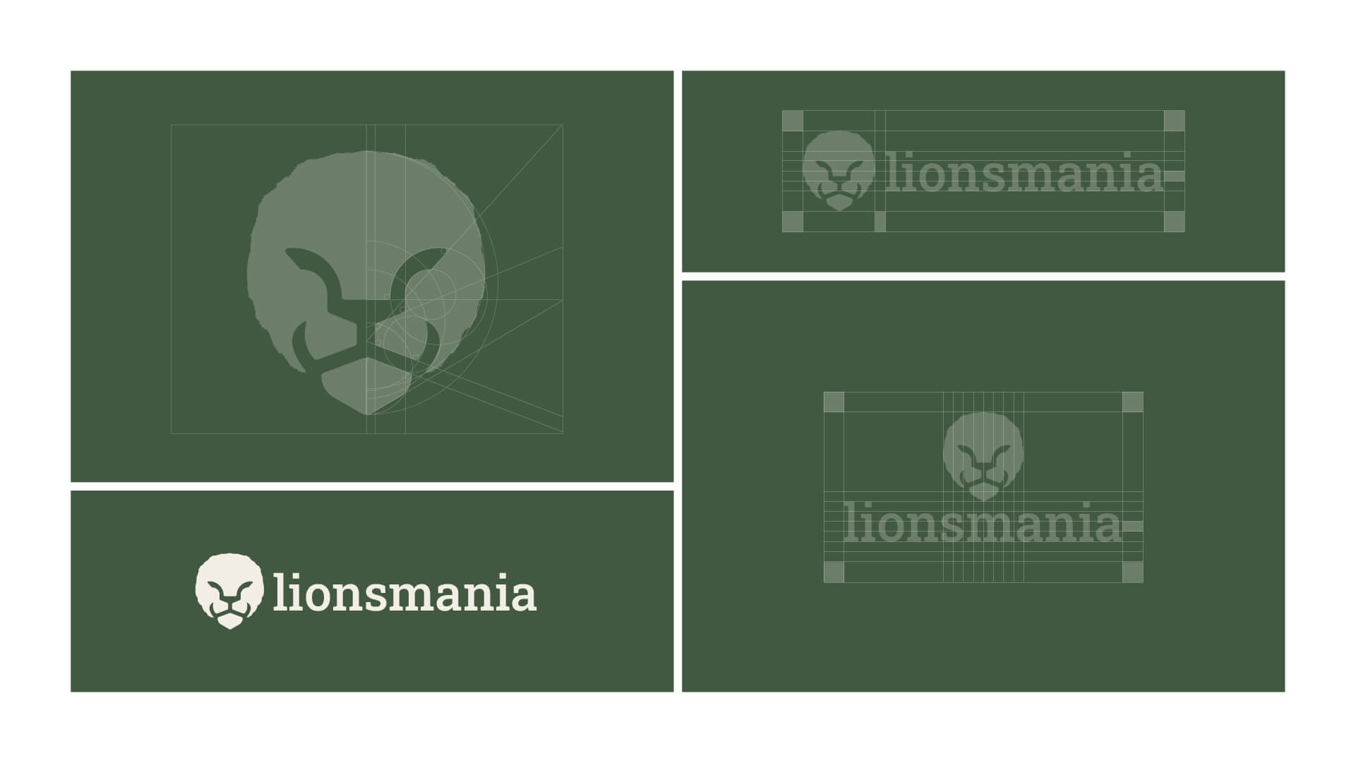 Konstruktion des Keyvisuals und der Logo-Varianten von lionsmania