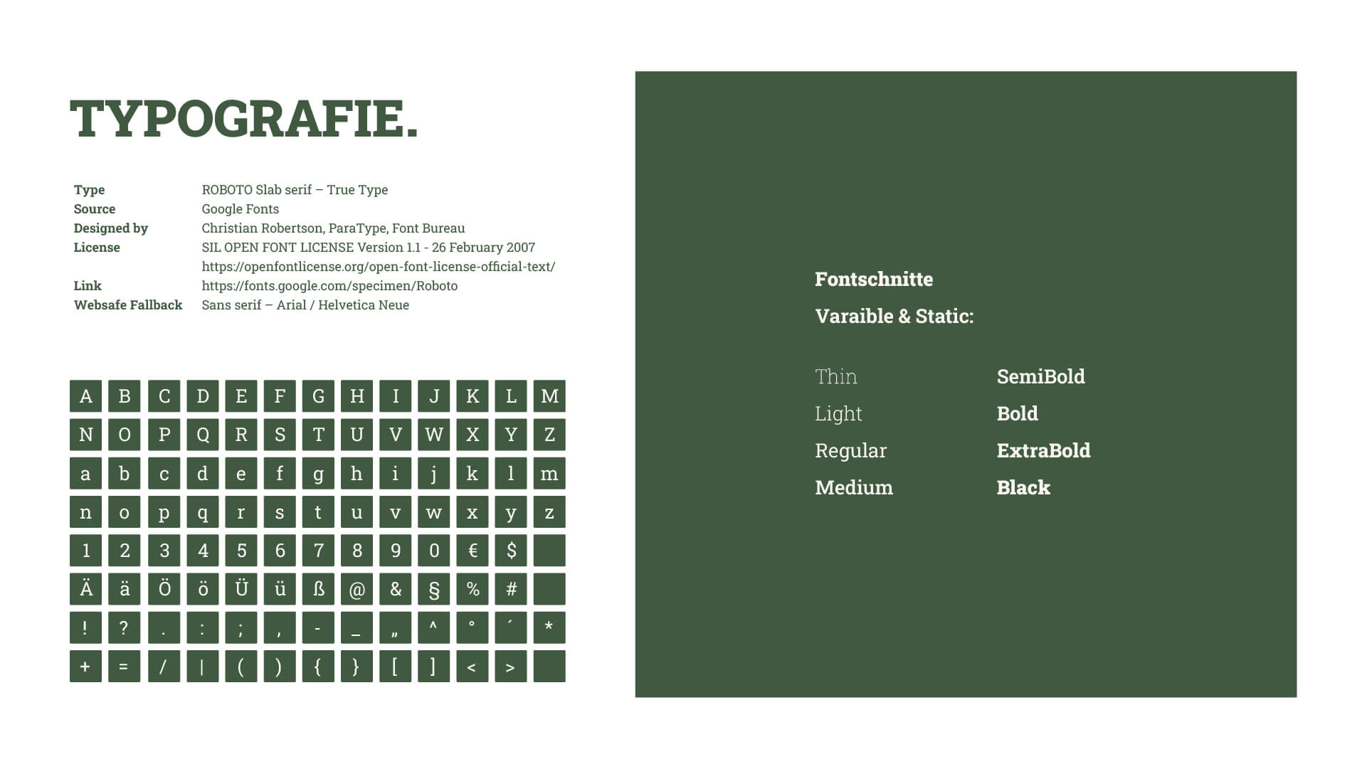 Schriftfamilie, Schriftschnitte und Zeichensatz des Corporate Designs von lionsmania