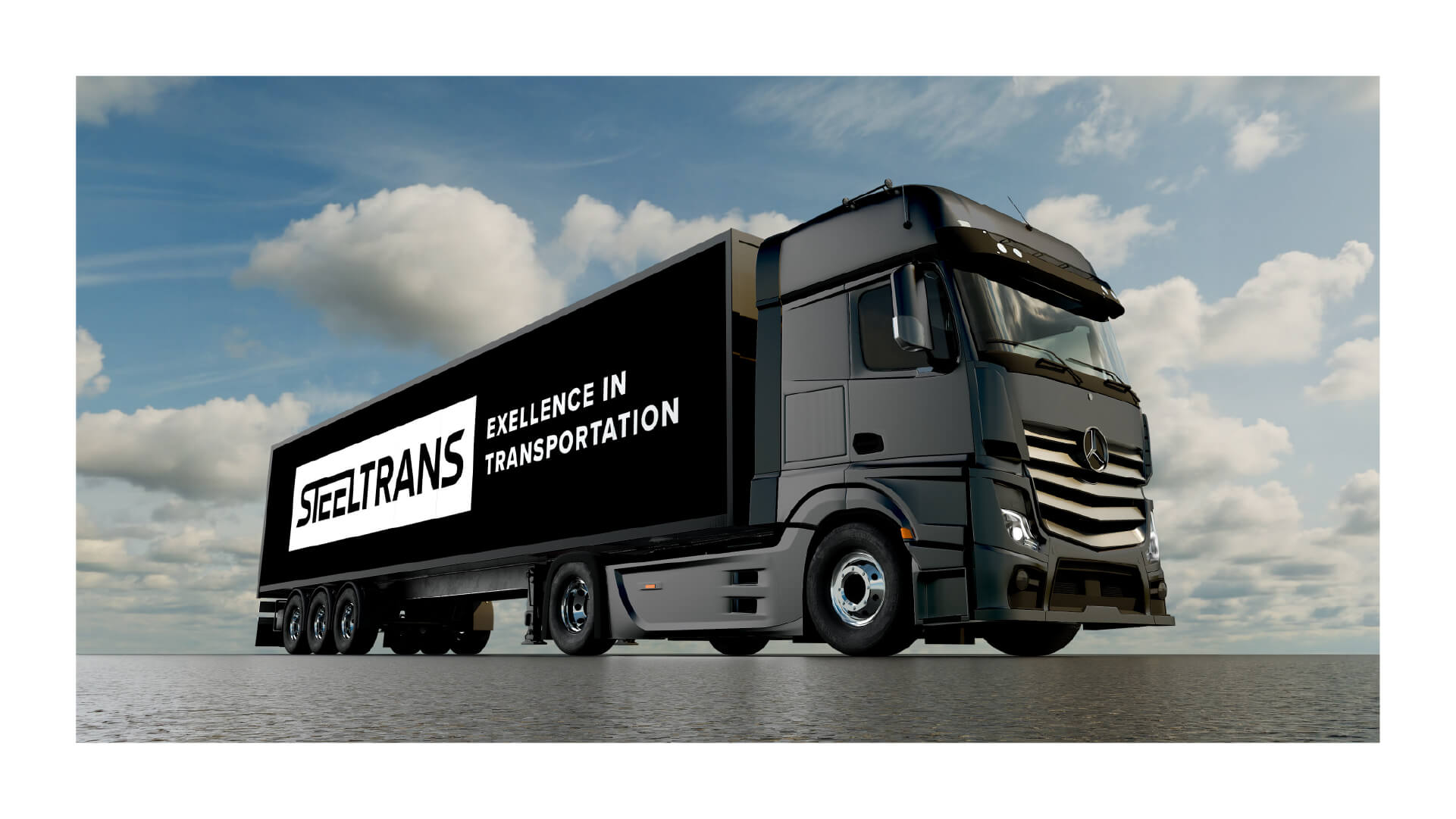 Fahrzeugfolierung auf einem Mercedes-LKW für Steeltrans