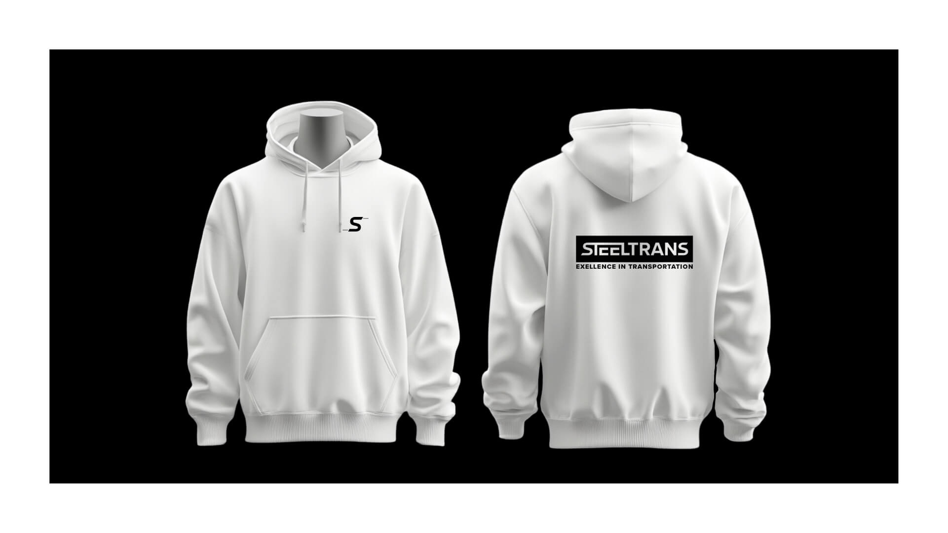 Logo von Steeltrans auf einem Hoodie