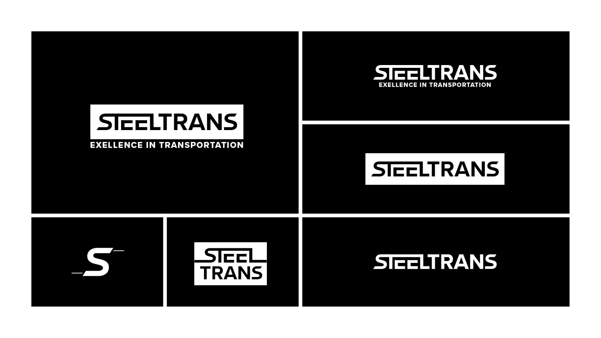 Abbildung der Logo-Varianten von Steeltrans